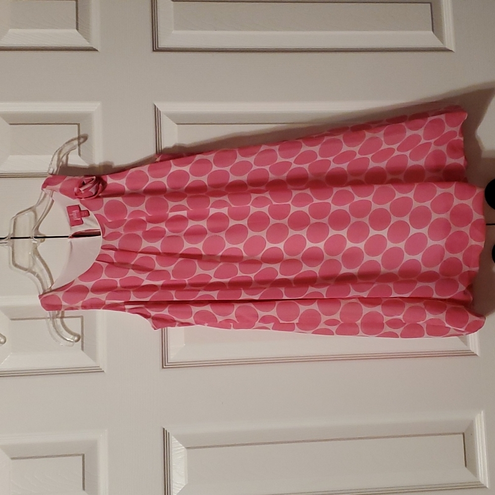 EUC Pinky Girl's Sleeveless Pink Polka Dot Bubble Hem Dress